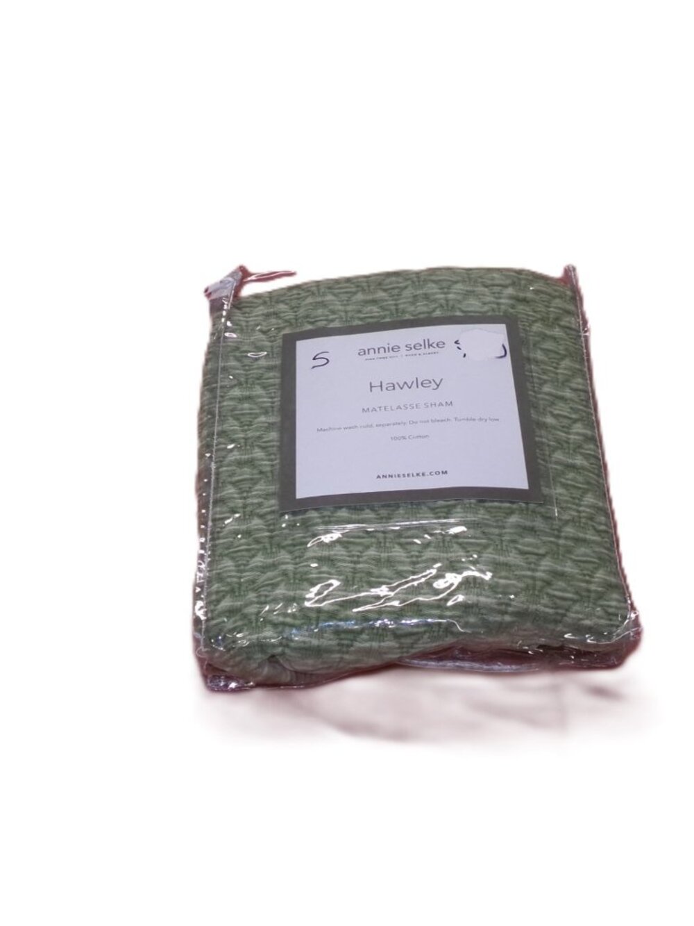 NEW Annie Selke HAWLEY Matelasse Pillow Sham Standard Size Sage Green Cotton